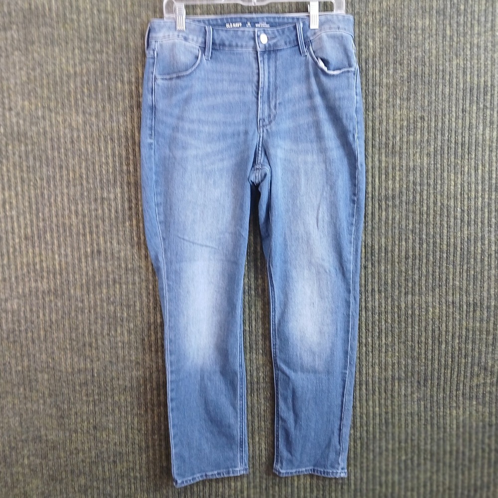 Old Navy‎ Wow Straight Jeans Womens 12 Petite High Rise Medium Wash Blue Denim
